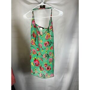 Blush Floral Chiffon Camisole Top Green Pink Orange V-Neck Strappy‎ XL T31426-18